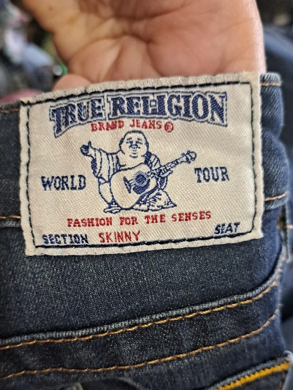 Vintage True Religion Dark Blue Denim Skinny Jeans - Label Detail Y2K - Picture 3 of 9
